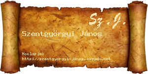 Szentgyörgyi János névjegykártya