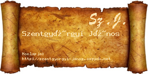 Szentgyörgyi János névjegykártya