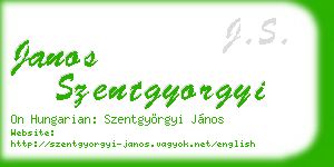 janos szentgyorgyi business card